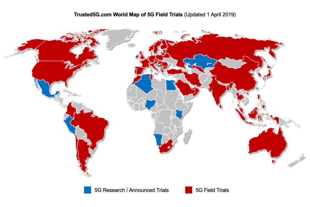 Geopolitics of 5G and 5G-Connected Massive & Critical IoT 5G World Map