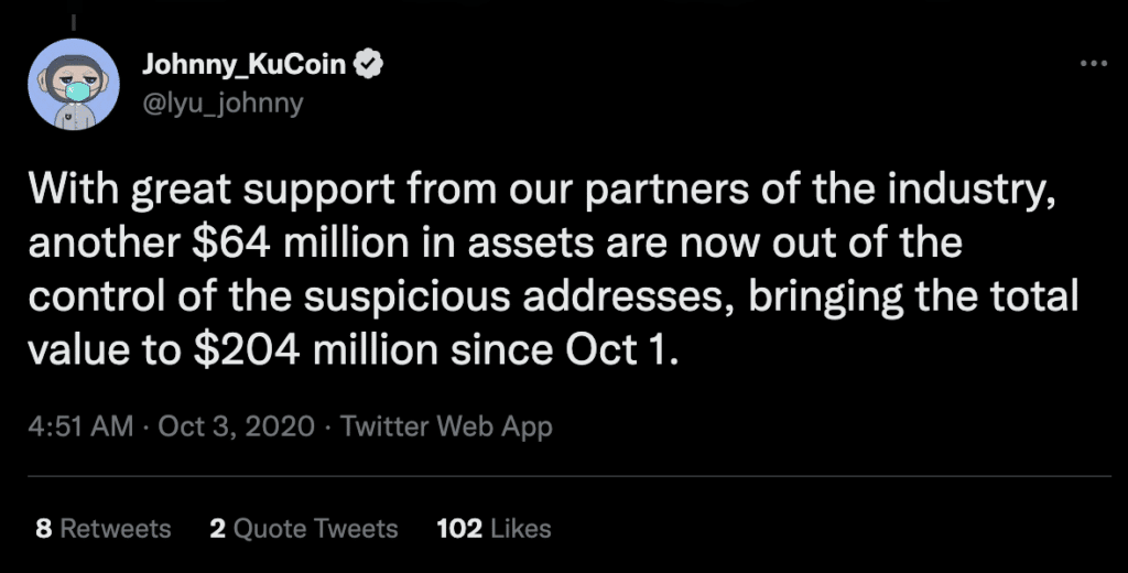 KuCoin Hack Twitter